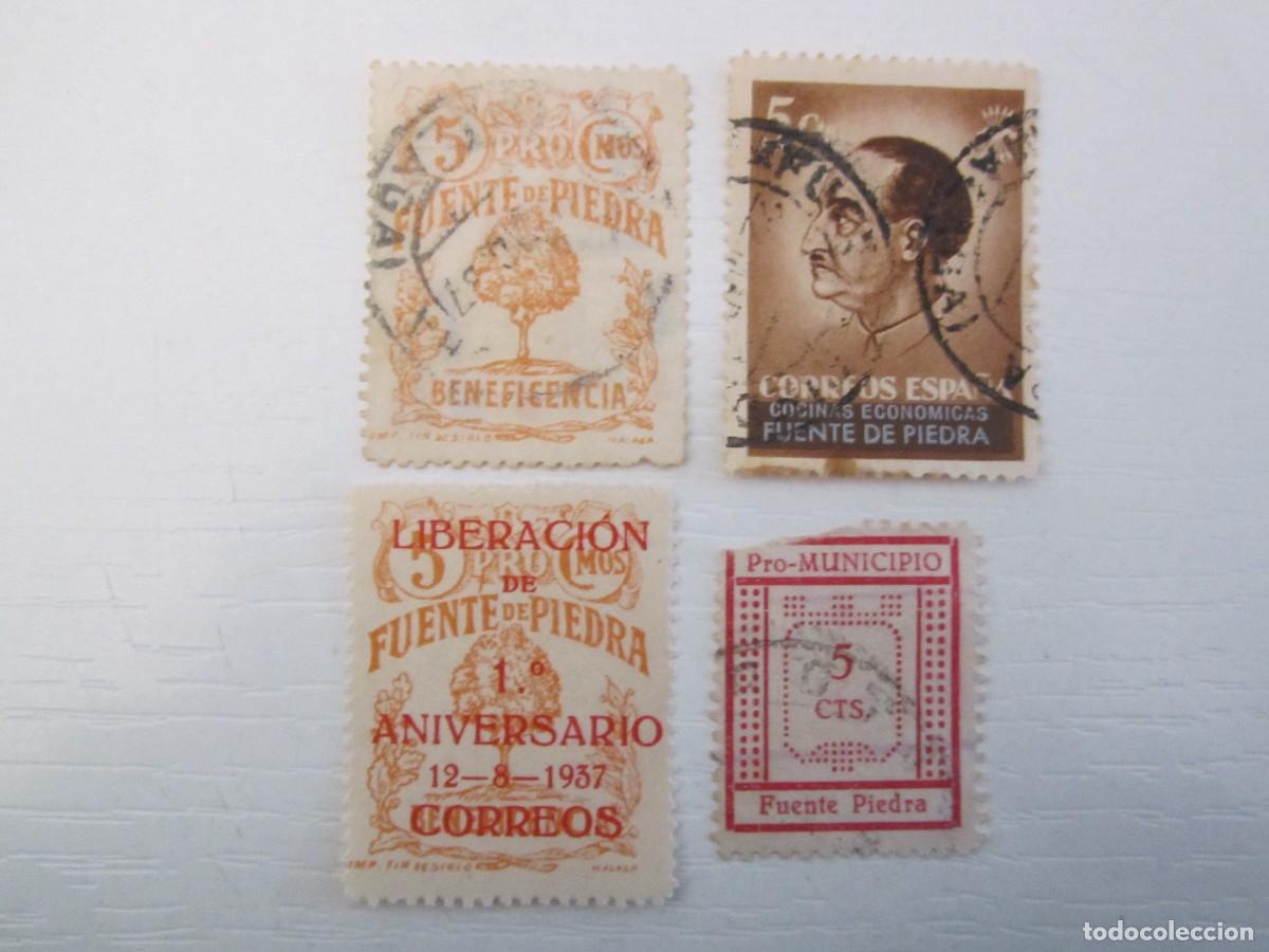 Timbres: LOTE DE 4 SELLOS BENEFICOS FUENTE DE PIEDRA 1 S/C