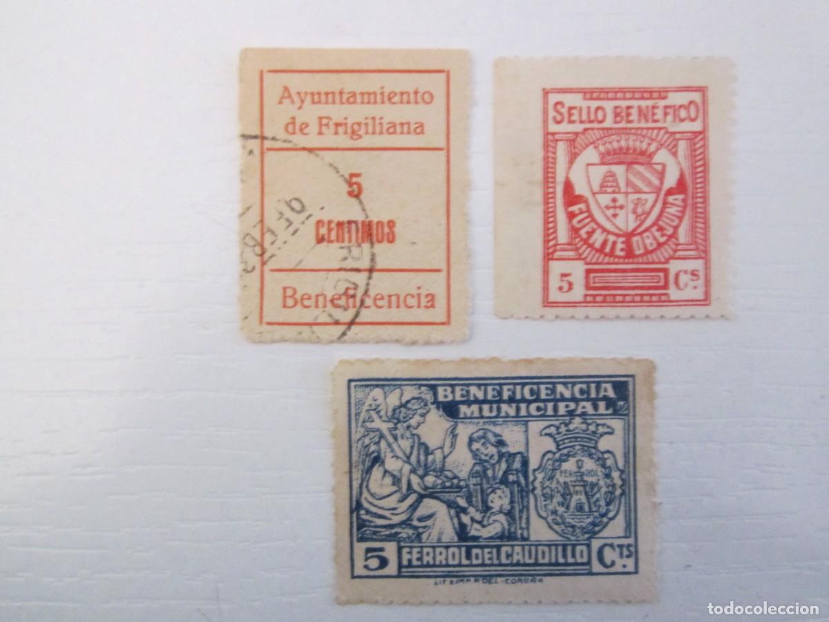 Timbres: LOTE DE 3 SELLOS BENEFICOS FRIGILIANA, FERROL, FUENTEOVEJUNA 2 S/C