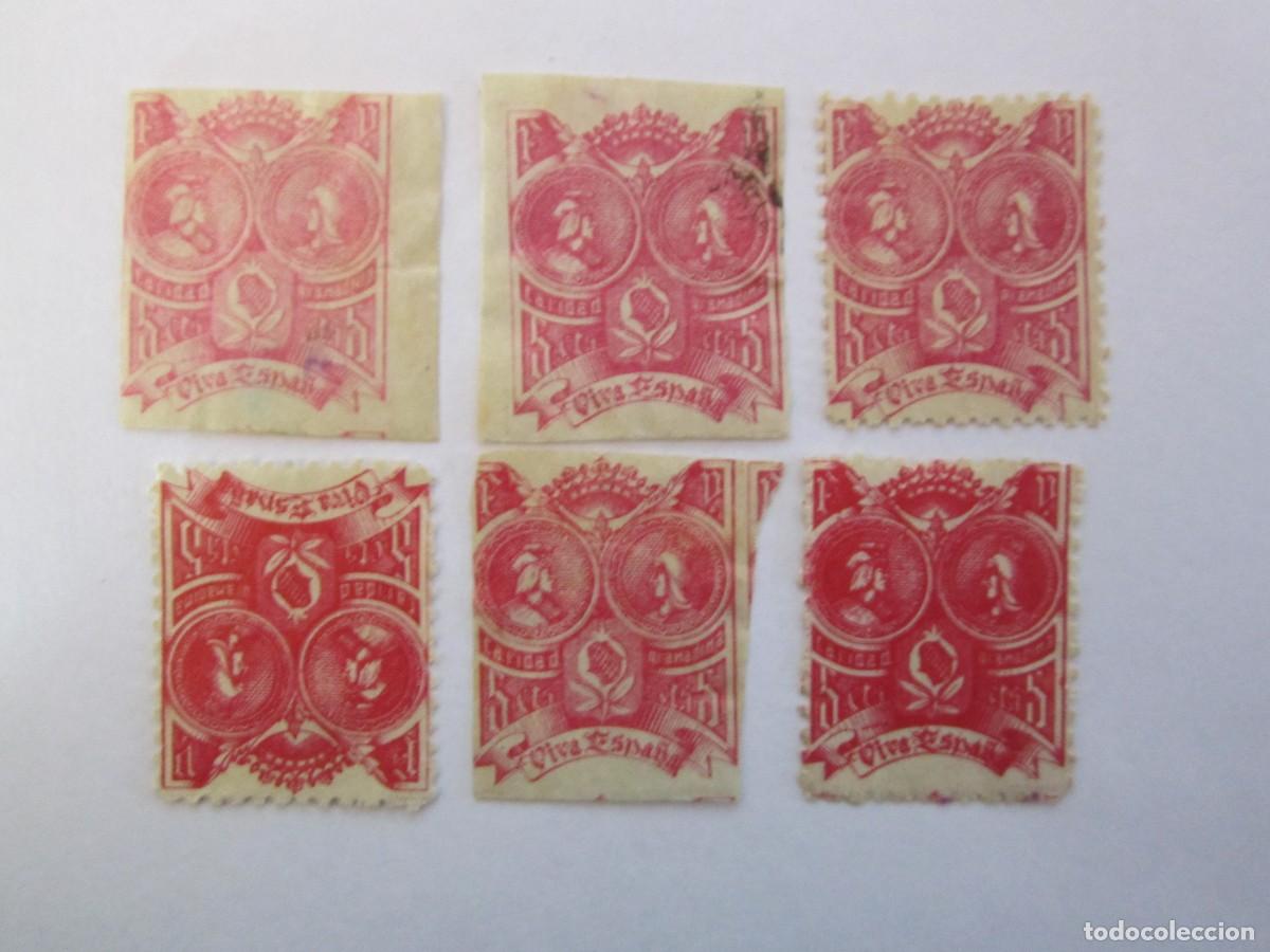 Timbres: LOTE DE 6 SELLOS BENEFICOS CARIDAD GRANADINA5 S/C