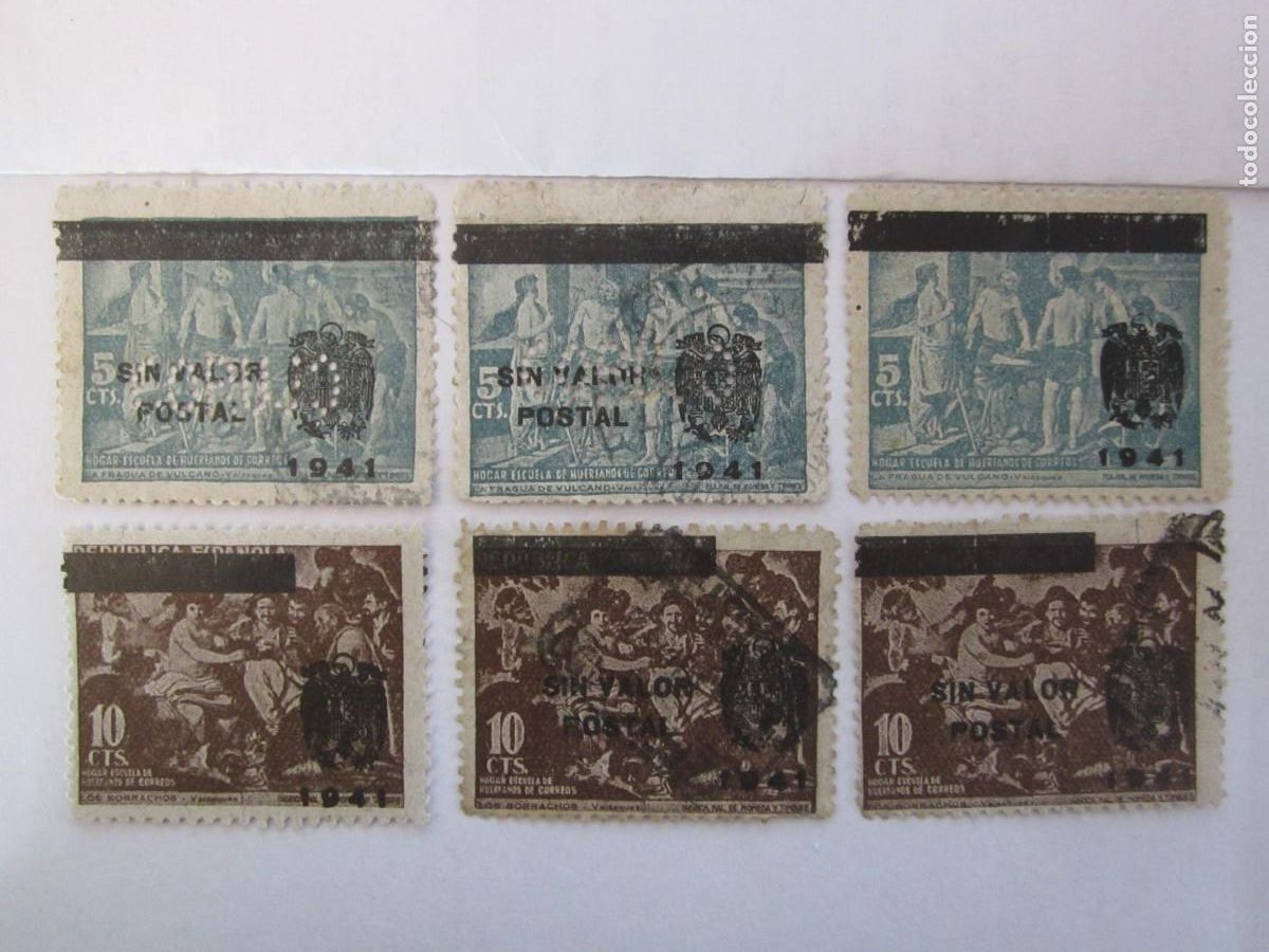 Timbres: LOTE DE 6 SELLOS BENEFICOS HOGAR ESCUELA HUERFANOS DE CORREOS