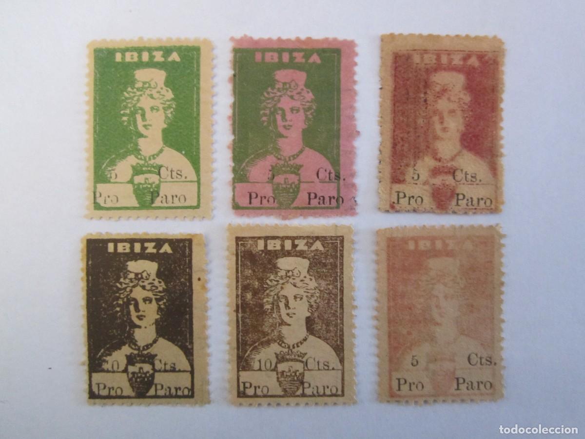 Timbres: LOTE DE 6 SELLOS BENEFICOS PRO PARO IBIZA S/C