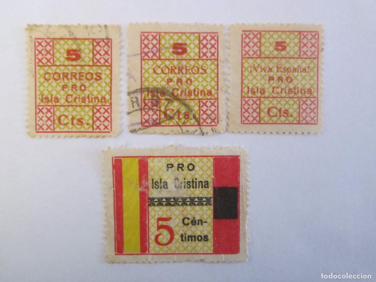 Timbres: LOTE DE 4 SELLOS BENEFICOS PRO ISLA CRISTINA S/C