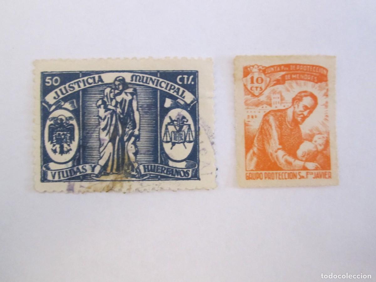 Briefmarken: LOTE DE 2 SELLOS BENEFICOSPROTECI&Oacute;N DE MENORES,VIUDAS Y HURFANOS S/C