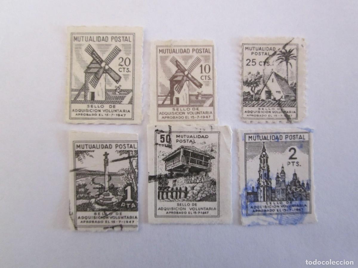 Briefmarken: LOTE DE 6 SELLOS BENEFICOS MUTUALIDAD POSTAL 3 S/C