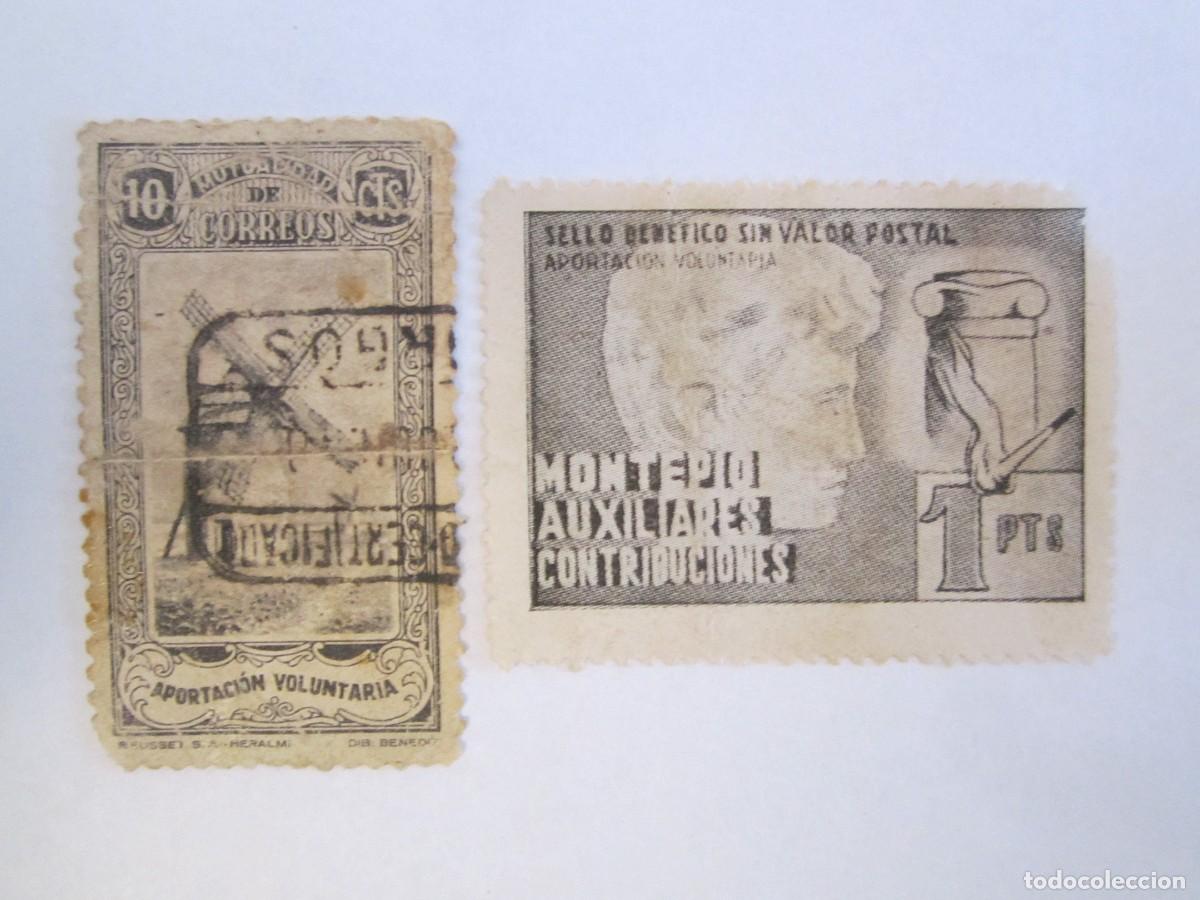 Briefmarken: LOTE DE 2 SELLOS BENEFICOS MUTUALIDAD VOLUNTARIA Y DE CORREOS