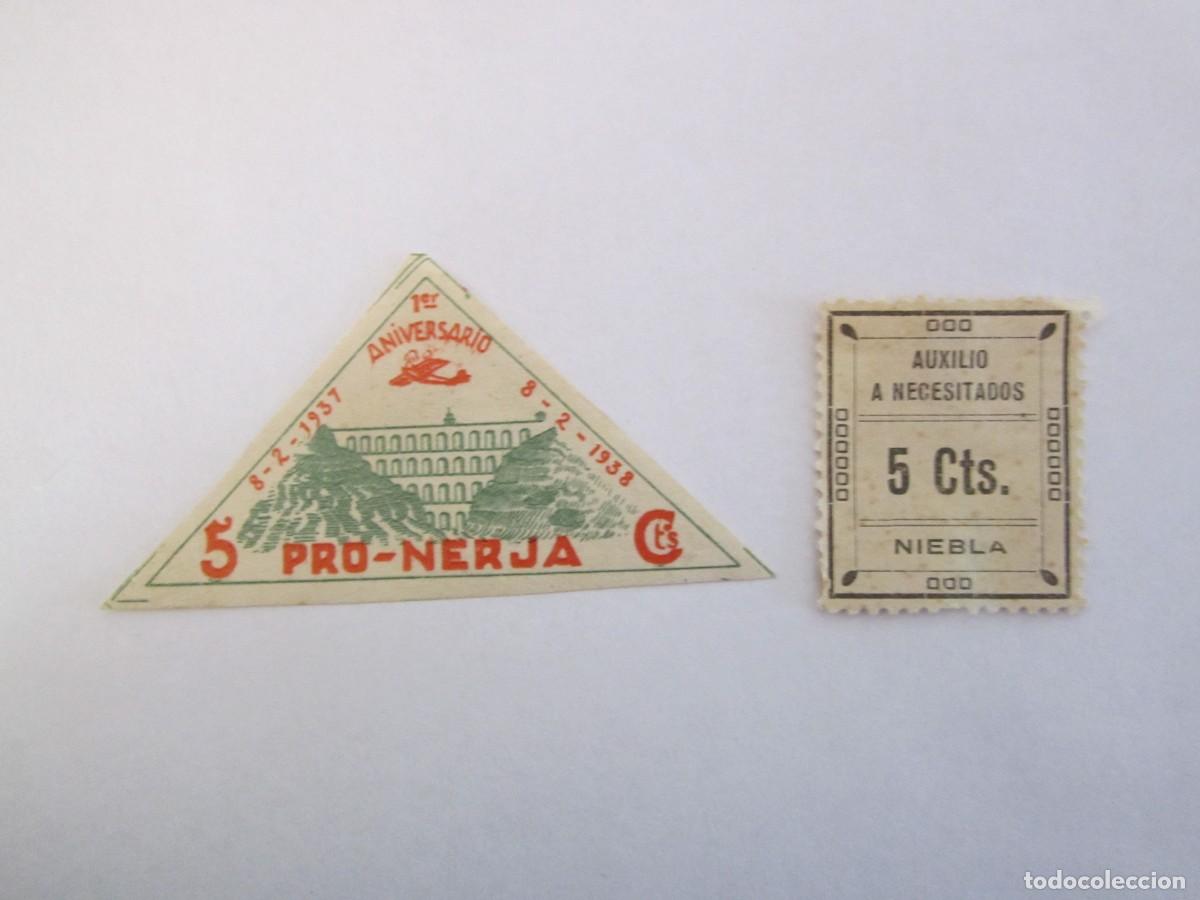 Briefmarken: LOTE DE SELLOS BENEFICOS PRO NERJA Y NECESITADOS NIEBLA S/C
