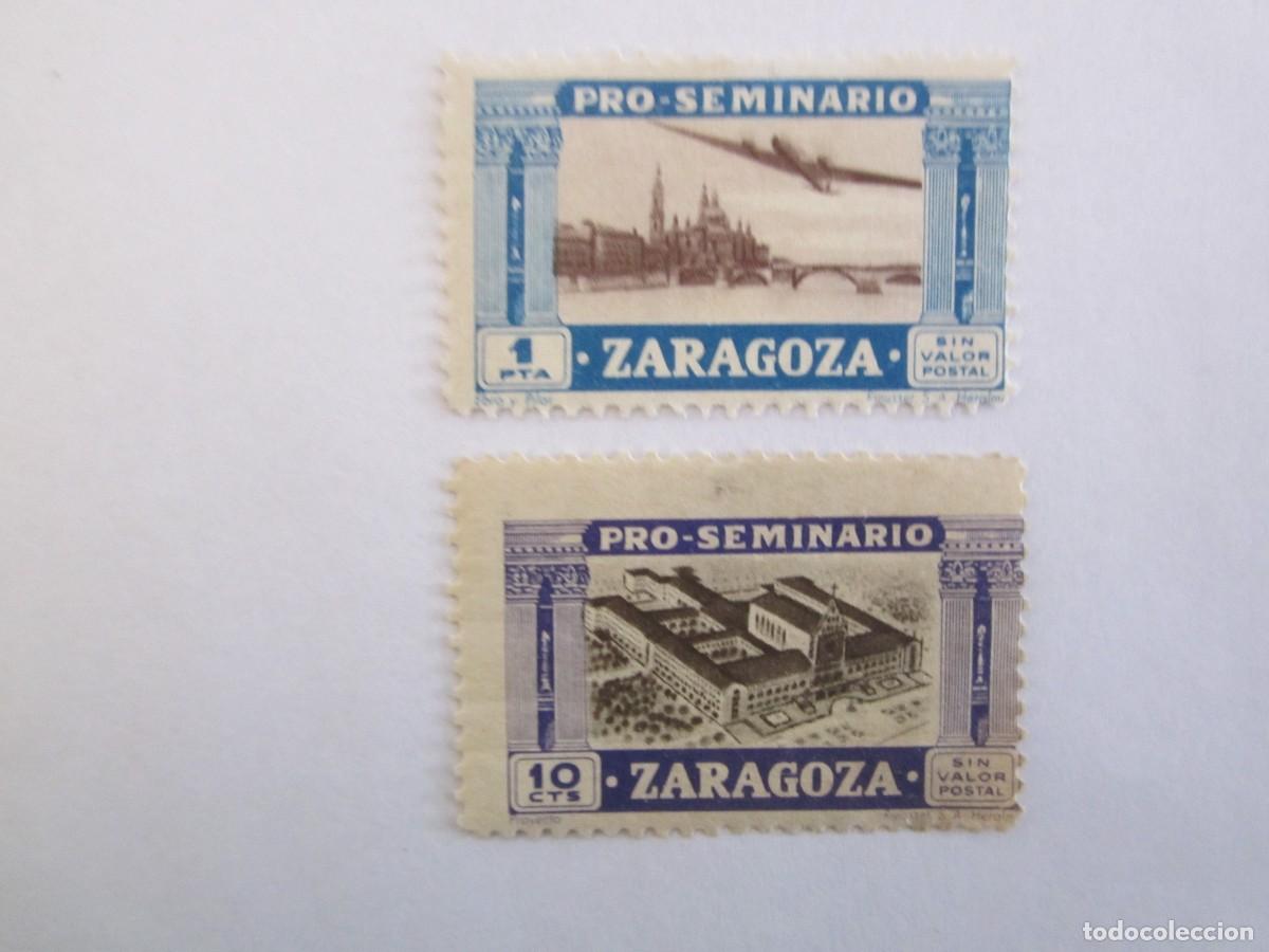 Timbres: LOTE DE 2 SELLOS BENEFICOS PRO SEMINARIOS ZARAGOZA S/C