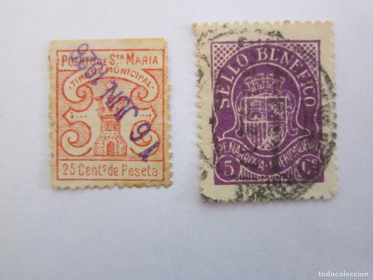 Timbres: LOTE DE 2 SELLOS BENEFICOS PE&Ntilde;ARROYA Y PUERTO DE SANTA MARIA