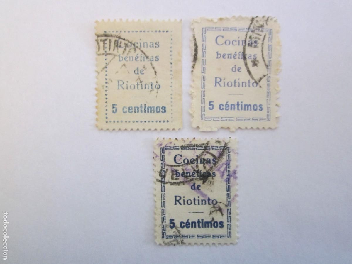Timbres: LOTE DE 3 SELLOS BENEFICOS COCINAS BENEFICAS RIOTINTO