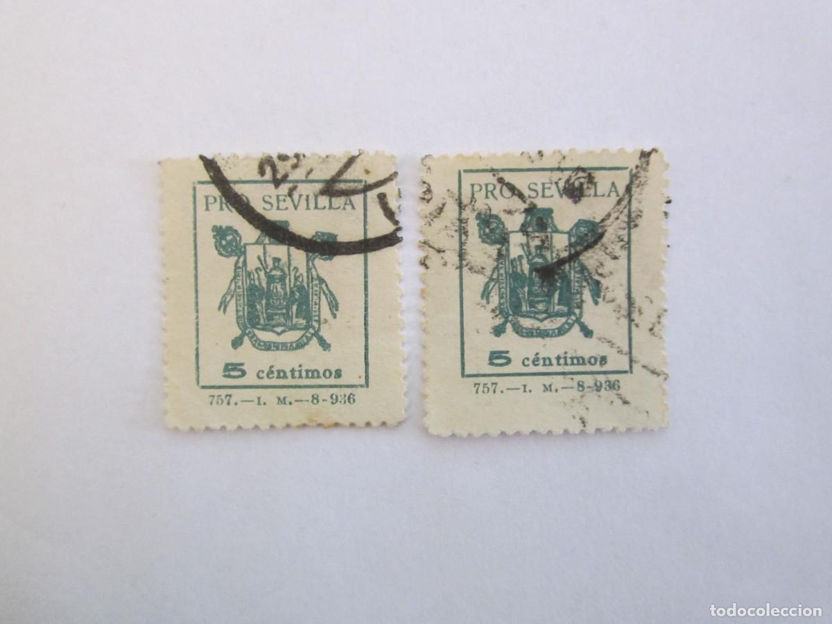 Timbres: LOTE DE 2 SELLOS BENEFICOS PRO SEVILLA