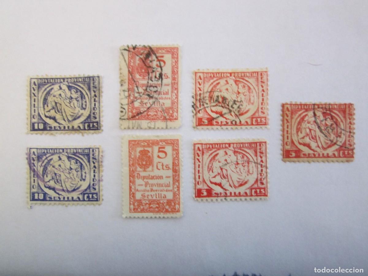 Briefmarken: LOTE DE 7 SELLOS BENEFICOS AUXILIO DESVALIDOS SEVILLA
