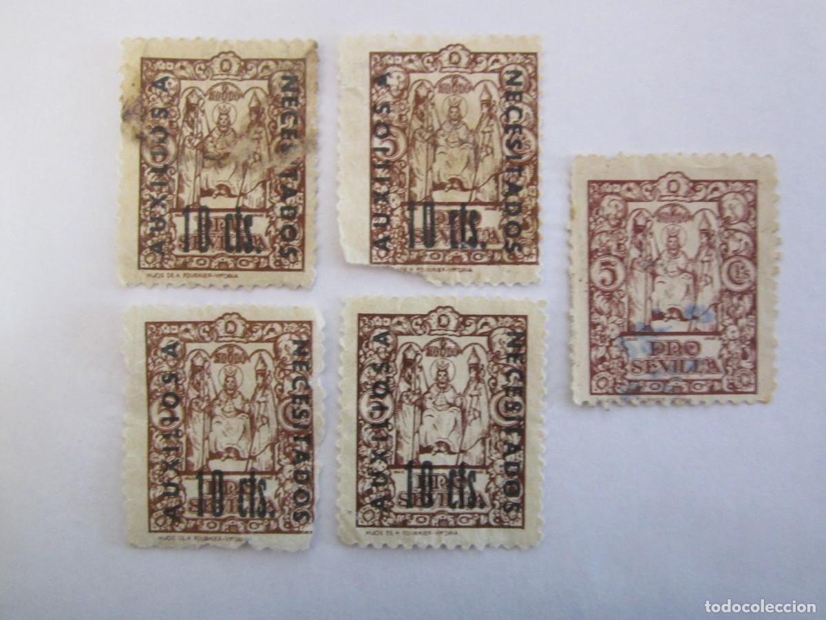 Briefmarken: LOTE DE 5 SELLOS BENEFICOS AUXILIO NECESITADOS SEVILLA S/C