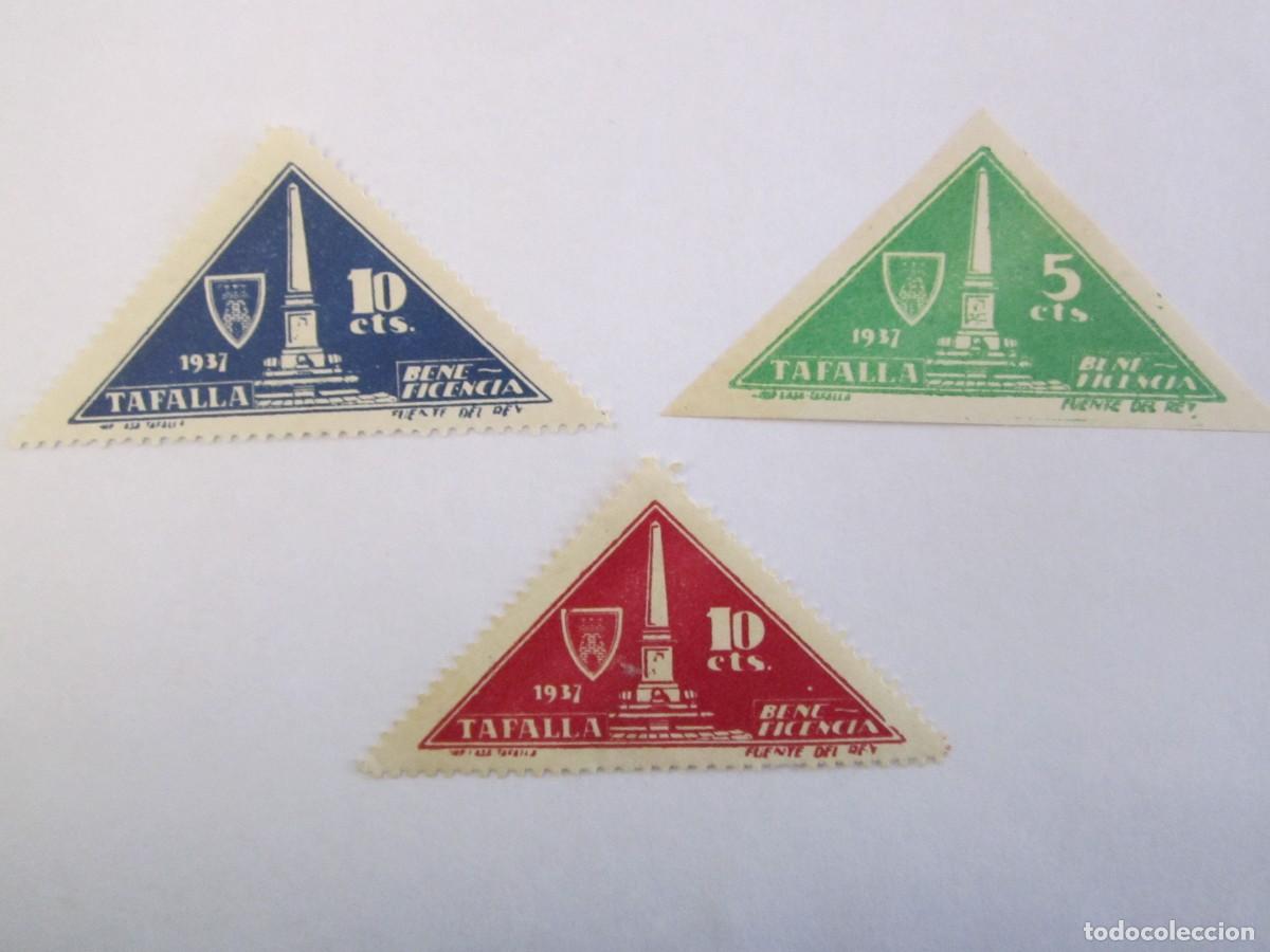 Briefmarken: LOTE DE 3 SELLOS BENEFICOS TAFALLA 1937 GUERRA CIVIL. S/C