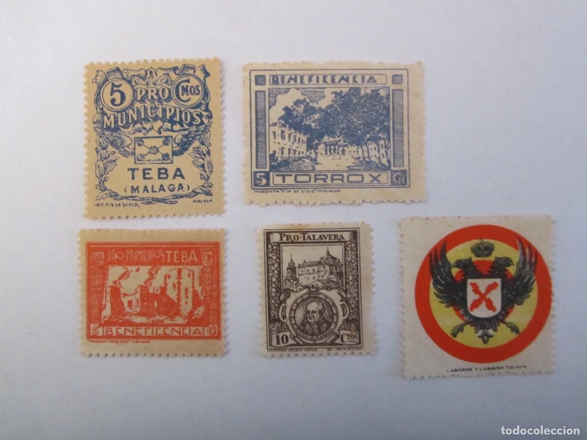 Briefmarken: LOTE DE 5 SELLOS BENEFICOS TORROX 2/TEBA, TALAVERA, TOLOSA S/C
