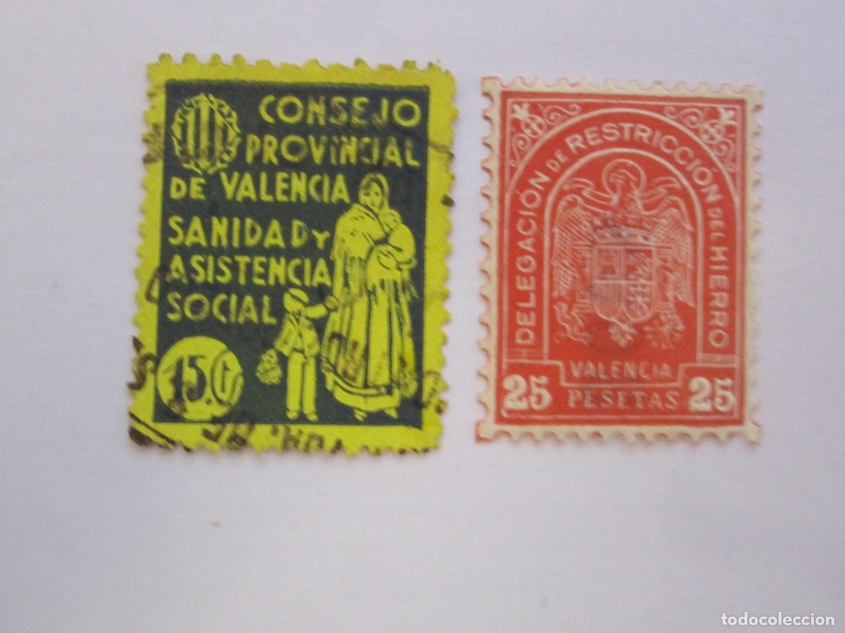 Briefmarken: LOTE DE 2 SELLOS BENEFICOS SANIDAD Y ASISTENCIA Y RESTRICCION DEL HIERRO VALENCIA