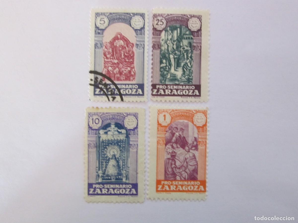 Briefmarken: LOTE 4 SELLOS BENEFICOS PRO SEMINARIO ZARAGOZA 3 S/C