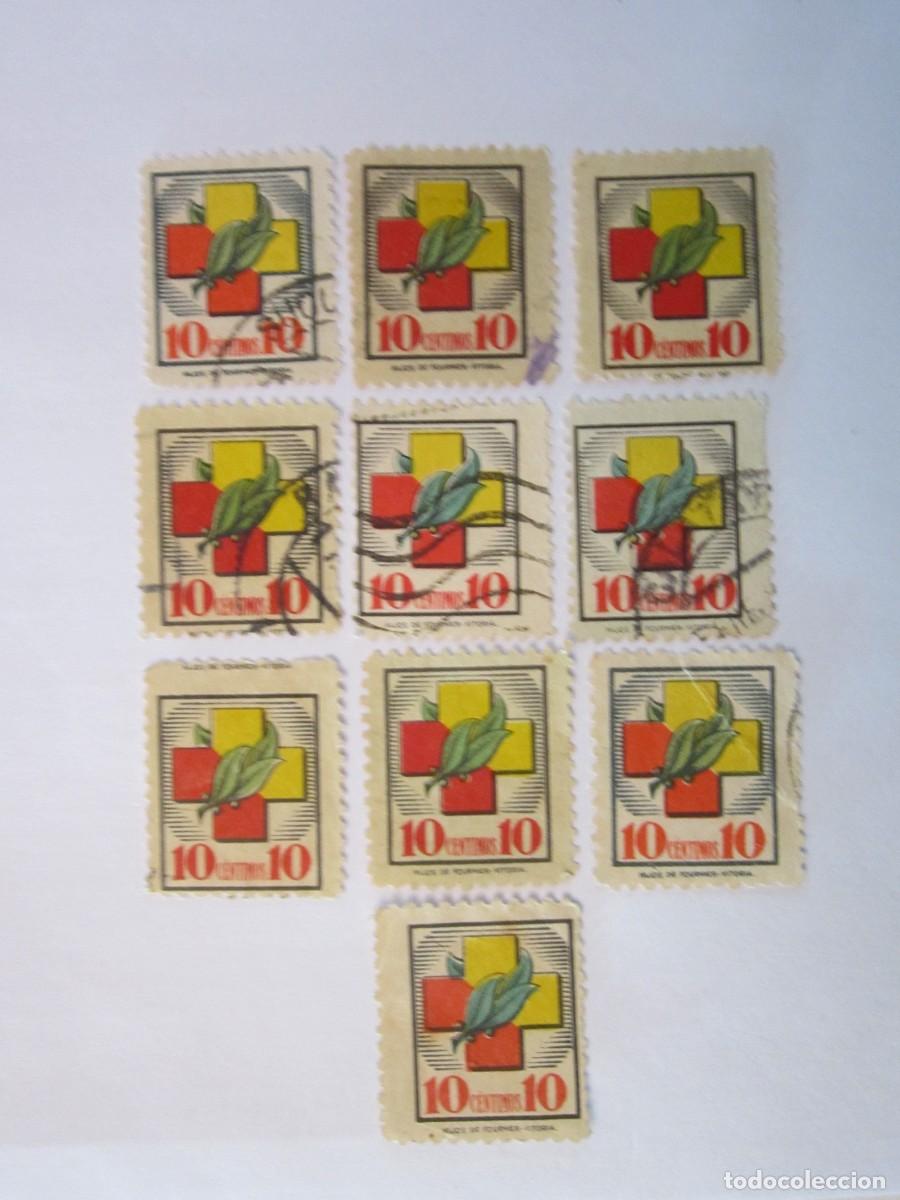 Briefmarken: LOTE 10 SELLOS BENEFICOS 5 S/C