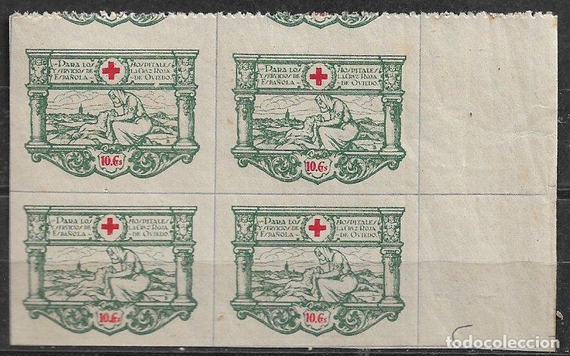 Briefmarken: Asturias, Oviedo, Sellos Locales Guerra Civil, FESOFI N&ordm; 2 B4 * * variedad