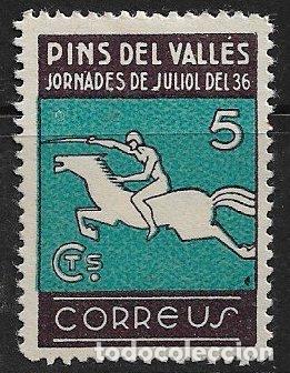 Timbres: Guerra Civil, Sellos locales. Barcelona, PINS DEL VALL&Eacute;S. FESOFI n&ordm; 16 *