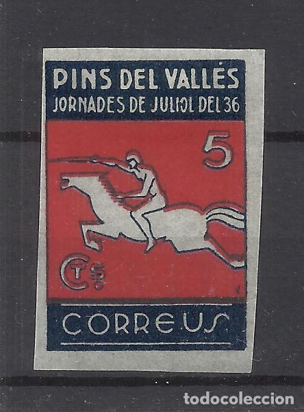 Sellos: PINS DEL VALLES Jornades de Juliol del 36 CORREUS 5 cts nuevo* sin dentar