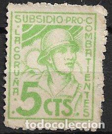 Francobolli: Guerra Civil, Sellos locales. Coru&ntilde;a, CORU&Ntilde;A, FESOFI n&ordm; 32 (*)