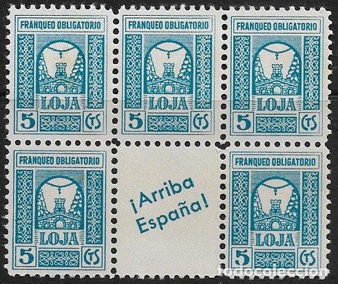 Stamps: Guerra Civil, Sellos locales. Granada, LOJA, FESOFI n&ordm; 17ph B6 * * lujo