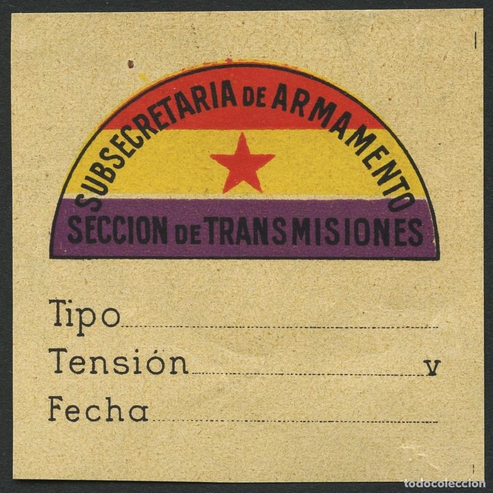 Briefmarken: GUERRA CIVIL, ETIQUETA PEQUE&Ntilde;A, SUBSECRETAR&Iacute;A DE ARMAMENTO