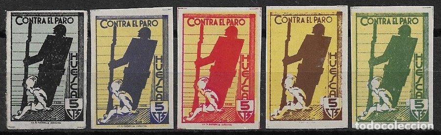 Selos: Guerra Civil, Sellos locales. Huesca, HUESCA, FESOFI n&ordm; 14s a 18s * completa