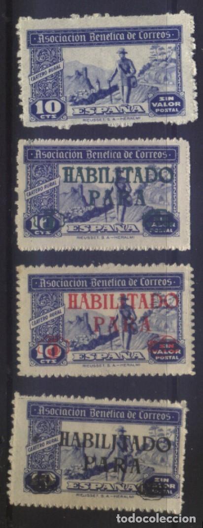 Timbres: S-10610- ASOCIACION BENEFICA DE CORREOS. 4 DISTINTOS DE CARTERO RURAL.