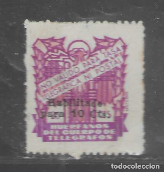 Timbres: HUERFANOS CUERPO TELEGRAFOS,-HABILITADO PARA 10 CTS SOBRE 25 CTS.,-SOBRECARGA HORIZONTAL- VER FOTOS