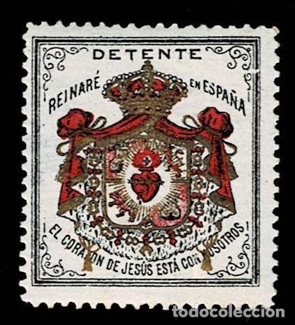 Briefmarken: 0558-1 CARLISTAS - Lista Colobrans nº 1 Leyenda Detente. - Reinare en España. - El Corazon de Jesus