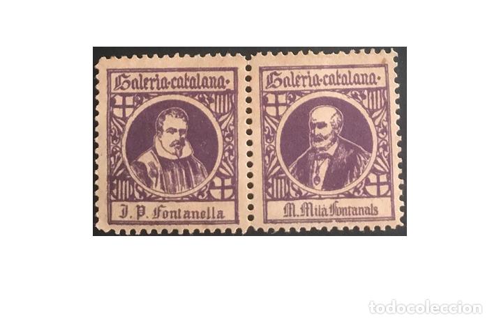 Briefmarken: (LOT-6) Vi&ntilde;eta BLOQUE DE 2 Galeria Catalana J.P. Fontanella M. Mila Fontanals los de la imagen