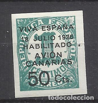 Stamps: canarias edifil 4 viva espa&ntilde;a 1936 nuevo** valor 2022 catalogo 7.- euros marquillado filatelico