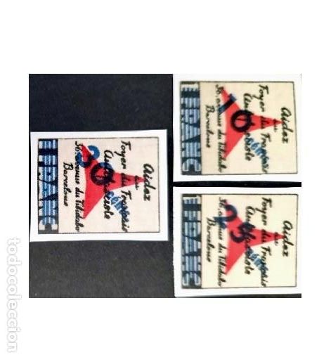 Briefmarken: (FR9) Vi&ntilde;etas nuevas MNH Foyer 1 Franc Tibidabo con sobrecarga 3 uni sellos poster etiquetas leer