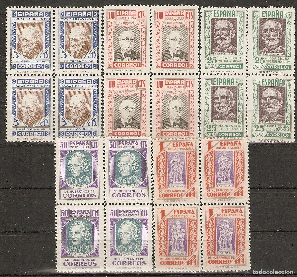 Briefmarken: BENEFICENCIA 1937 EDIFIL 12/16** SIN FIJASELLOS EN BLOQUE DE 4