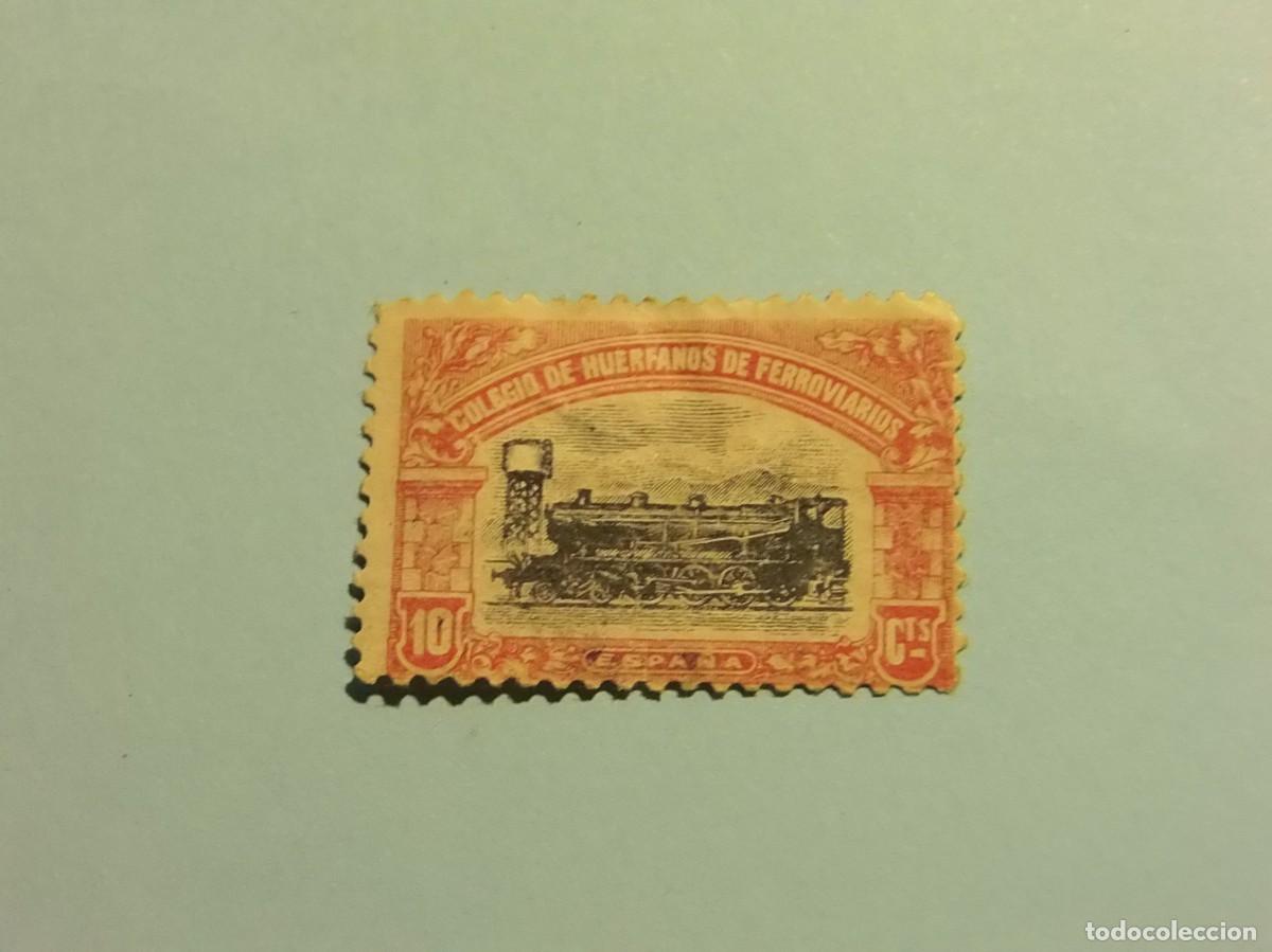Timbres: BENEFICIENCIA - VI&Ntilde;ETAS - TRENES - COLEGIO DE HUERFANOS DE FERROVIARIOS - 10 CTS.