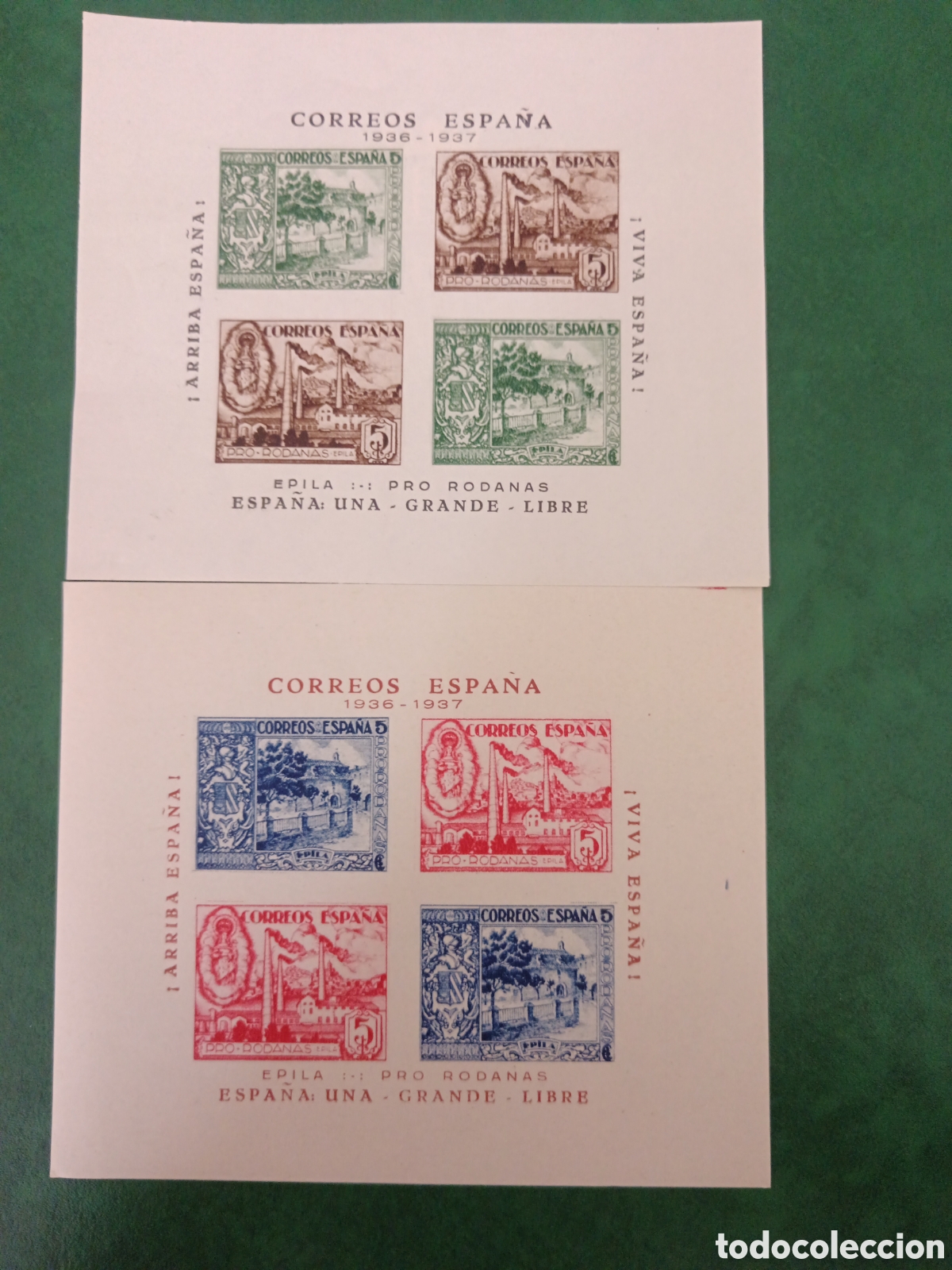 Briefmarken: 2 vi&ntilde;etas &Eacute;pila sellos Ben&eacute;ficos ficos