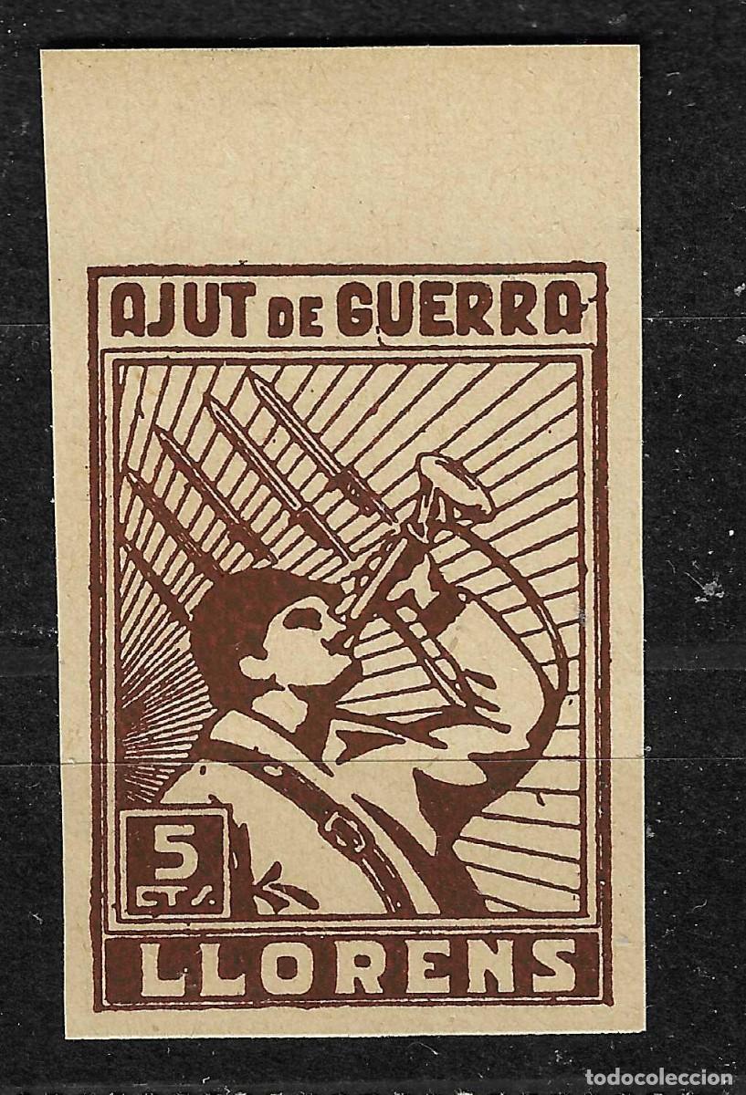 Sellos: AYUDA DE GUERRA DE LLORENS SIN DENTAR - Foto 1
