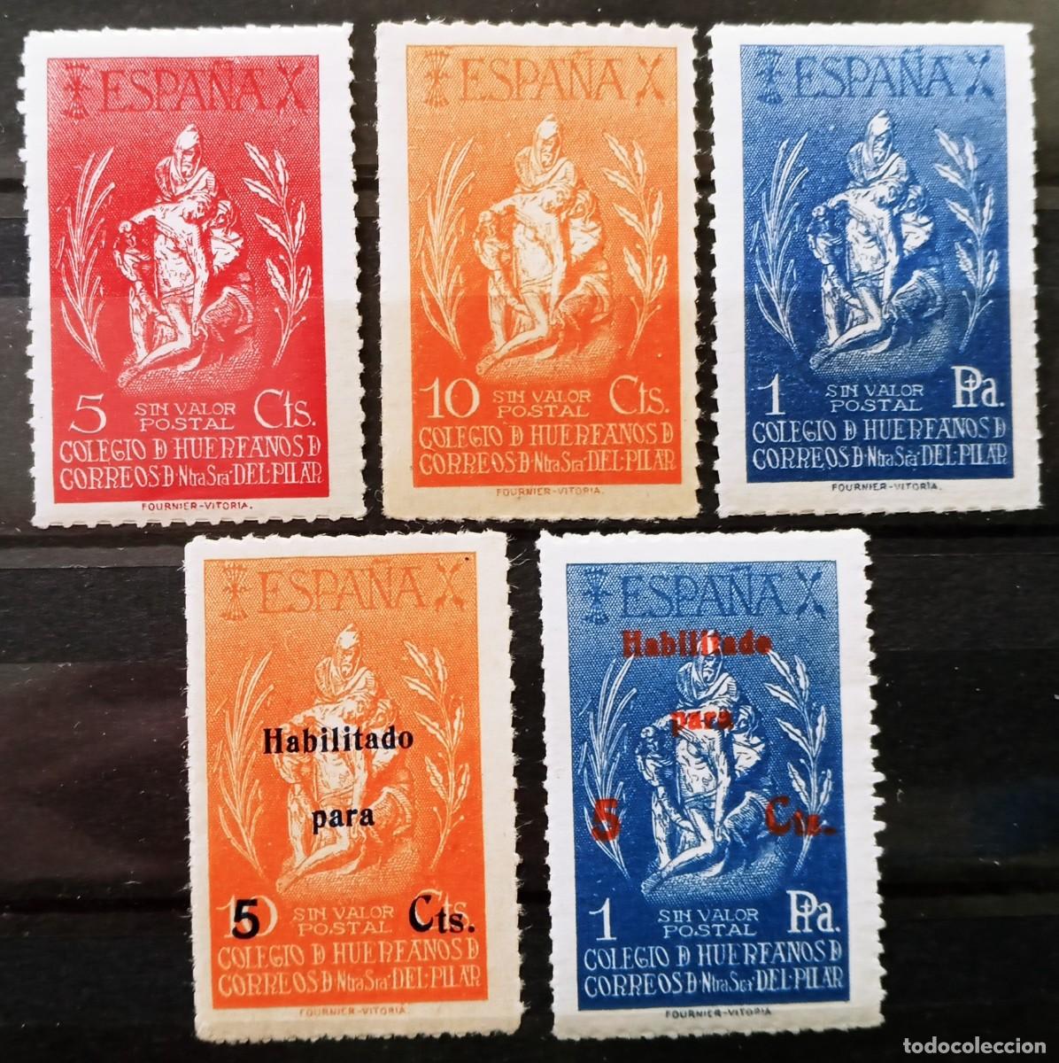 Briefmarken: ESPA&Ntilde;A - COLEGIO HUERFANOS DE CORREOS LOTE 5 SELLOS NUEVOS **