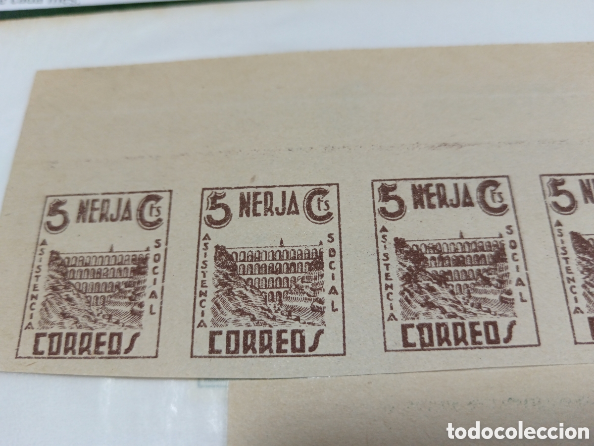 Sellos: Dos bloques de 6 y 3 sellos sin dentar. Nerja - Foto 3