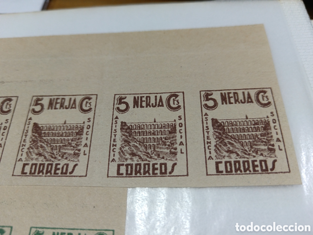 Sellos: Dos bloques de 6 y 3 sellos sin dentar. Nerja - Foto 4