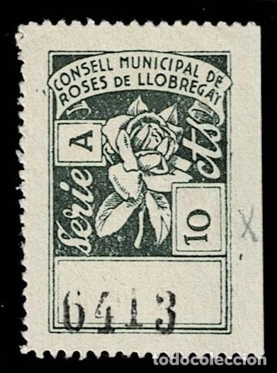 Selos: CL4-18-90 Guerra Civil ROSAS DEL LLOBREGAT (Barcelona) 10 CTS. Fesofi n&ordm; 2