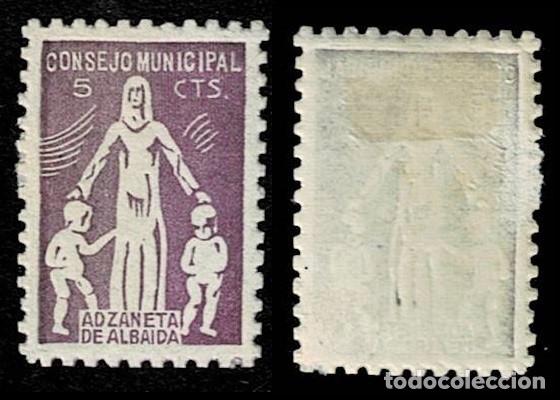 Briefmarken: Guerra Civil ADZANETA DE ALBAIDAS(Valencia) CONSEJO MUNICIPAL PAPEL BLANCO Fesofi n&ordm; 1 Color LI