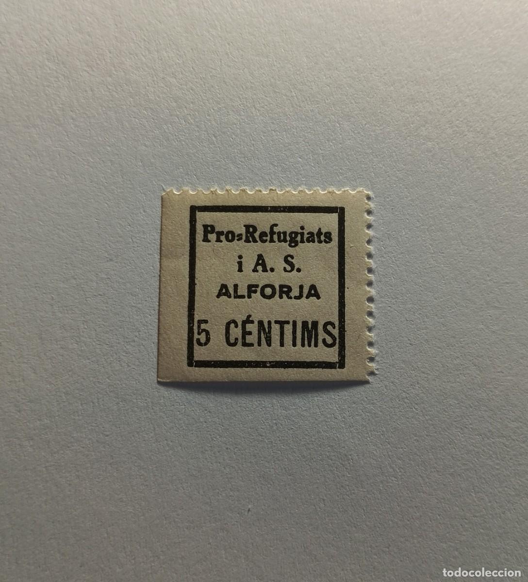 Timbres: Pro-refugiats i A.S. Alforja, 5 ctms