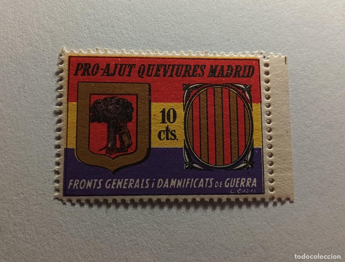 Sellos: Pro-ajut Queviures Madrid, 19 ctms - Foto 1