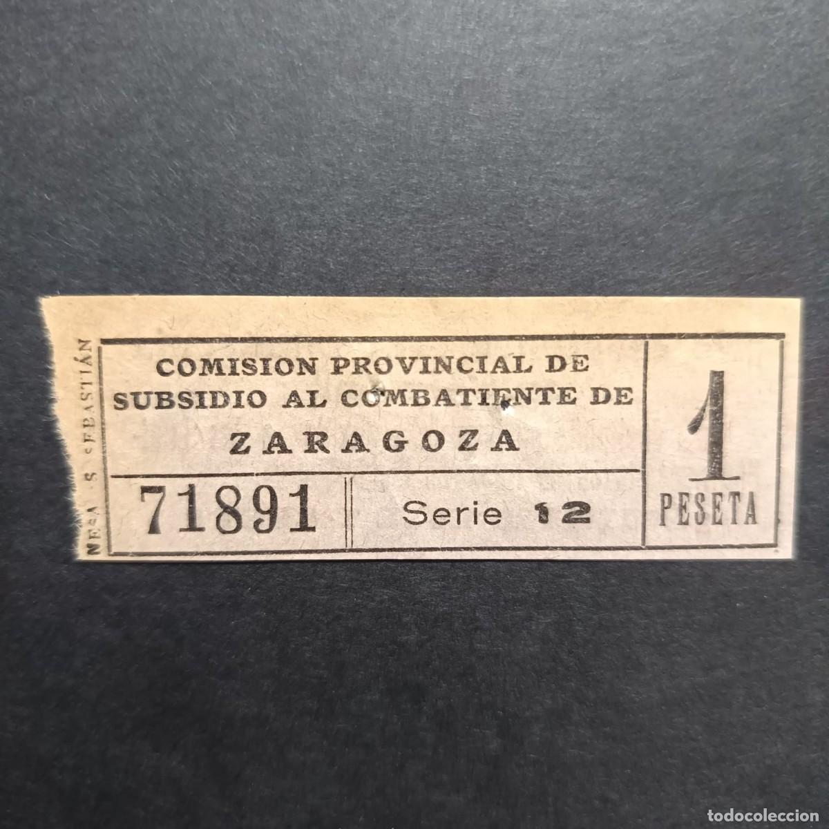 Sellos: Zaragoza subsidio al combatiente** - Foto 1
