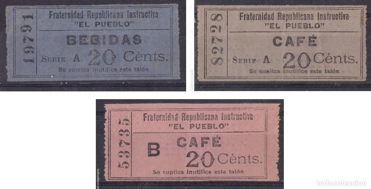 Sellos: ESPAÑA GUERRA CIVIL TICKETS EL PUEBLO