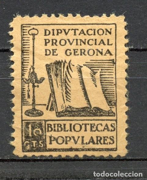 Briefmarken: GERONA - GIRONA SELLO LOCAL REPUBLICANO EDIFIL N&ordm; 24B 10 CTS BIBLIOTECAS POPULARES S/CAT
