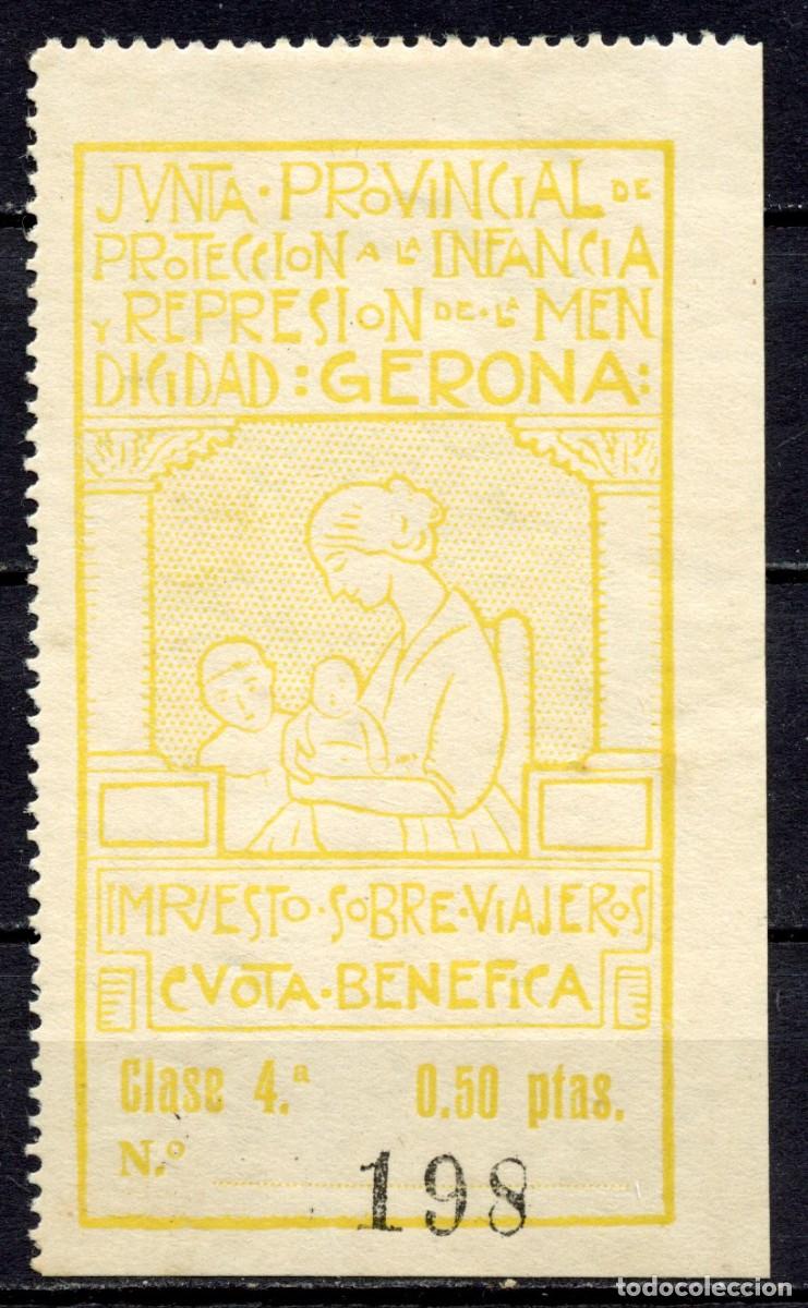 Briefmarken: GERONA - GIRONA SELLO LOCAL NACIONAL EDIFIL N&ordm;12 AMARILLO P&Aacute;LIDO (12a, sello derecho)