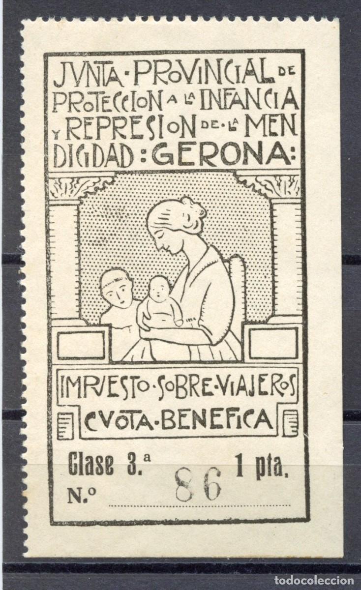 Briefmarken: GERONA - GIRONA SELLO LOCAL NACIONAL EDIFIL N&ordm;13A NEGRO (SELLO DERECHO, P&Aacute;LIDO) NO RESE&Ntilde;ADO